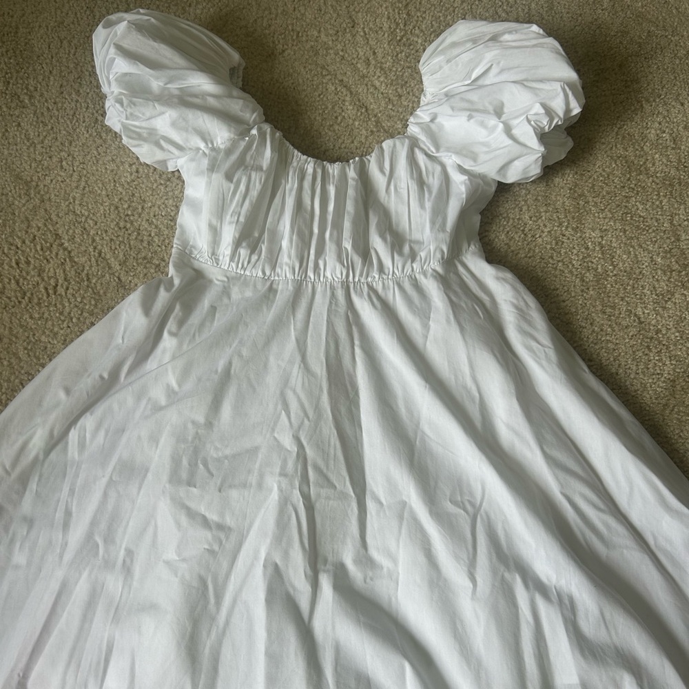 Abercrombie White Puff Sleeve Mini Dress – Size Medium